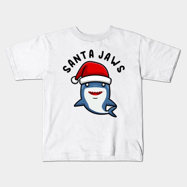 Santa Jaws Shark Christmas Pun Kids T-Shirt by Daytone